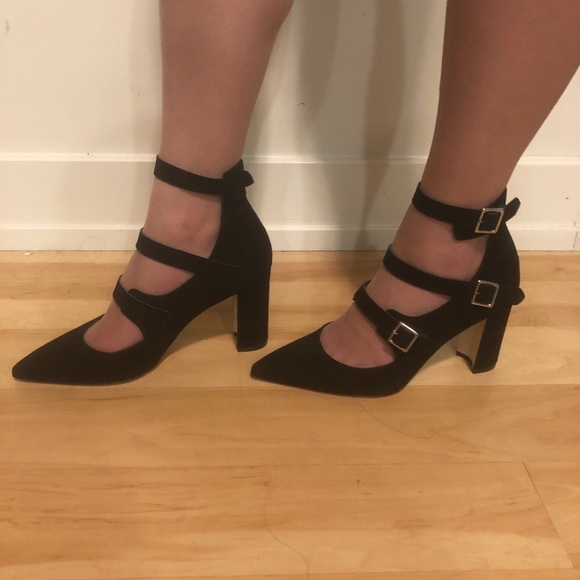Manolo Blahnik NWT Bukhai black buckle heels 6.5 - Picture 7 of 8